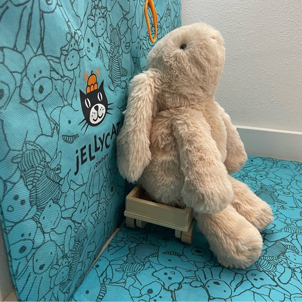 Jellycat I am Smudge Rabbit Bunny 15” Plush Stuffed Animal Light Beige - Picture 1 of 14